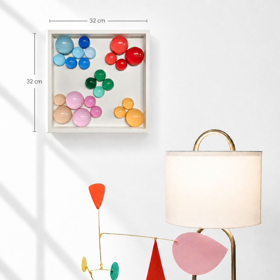 Lolliframe Carnival Duvar Dekoru 32x32 cm | Renkli Modern Duvar Aksesuarı / Lolliframe Carnival Duvar Dekoru – 32x32 cm
