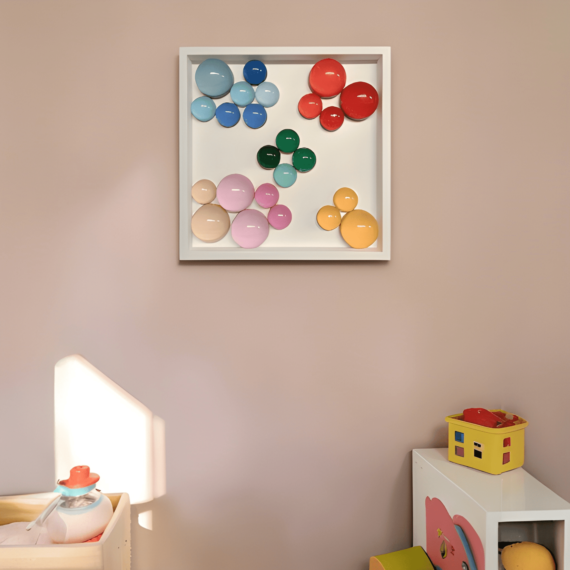 Lolliframe Carnival Duvar Dekoru 32x32 cm | Renkli Modern Duvar Aksesuarı / Lolliframe Carnival Duvar Dekoru – 32x32 cm