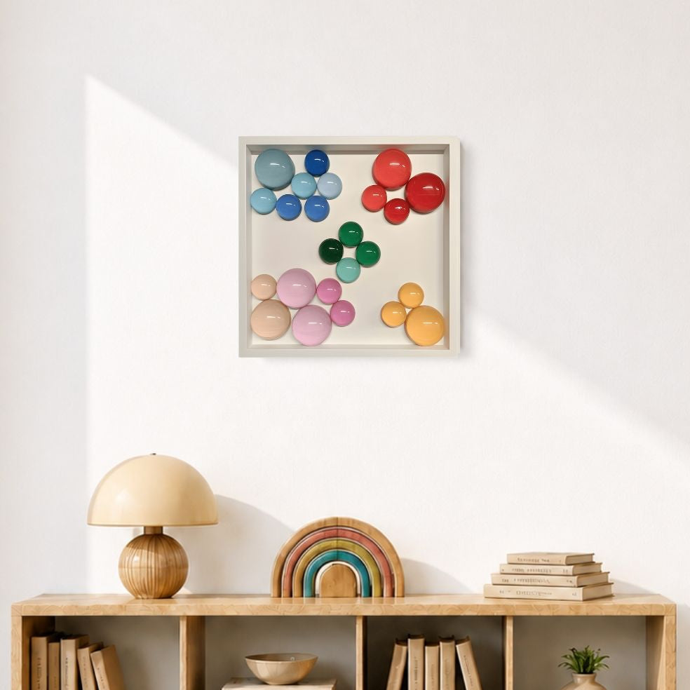 Lolliframe Carnival Duvar Dekoru 32x32 cm | Renkli Modern Duvar Aksesuarı / Lolliframe Carnival Duvar Dekoru – 32x32 cm