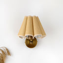 Looma Gold Pliseli Duvar Apliği-Aplik-Levaillant-Hasır Krem-NowShopFun