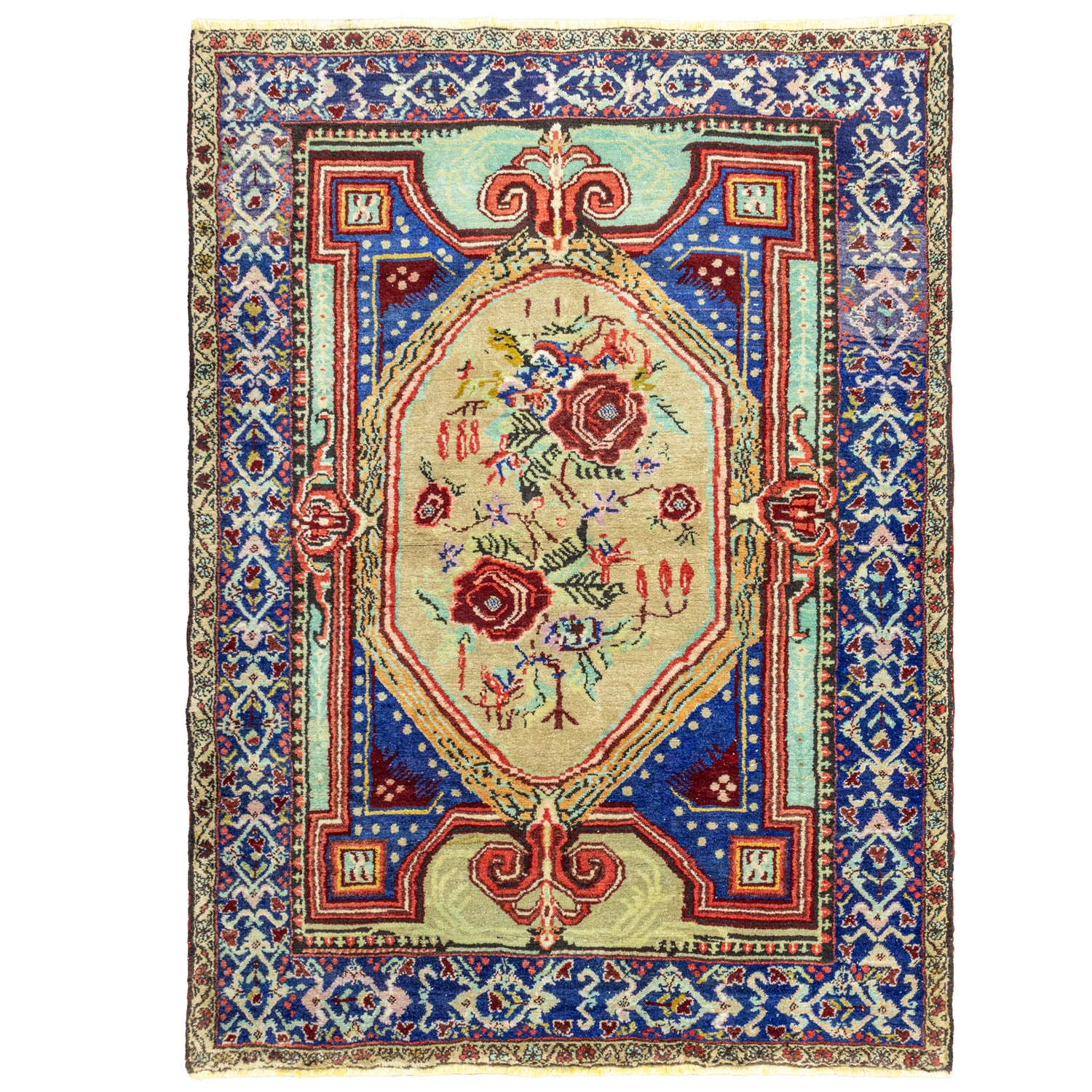 Lova Çiçek Desenli El Dokuma Gördes Halısı 158x216 cm