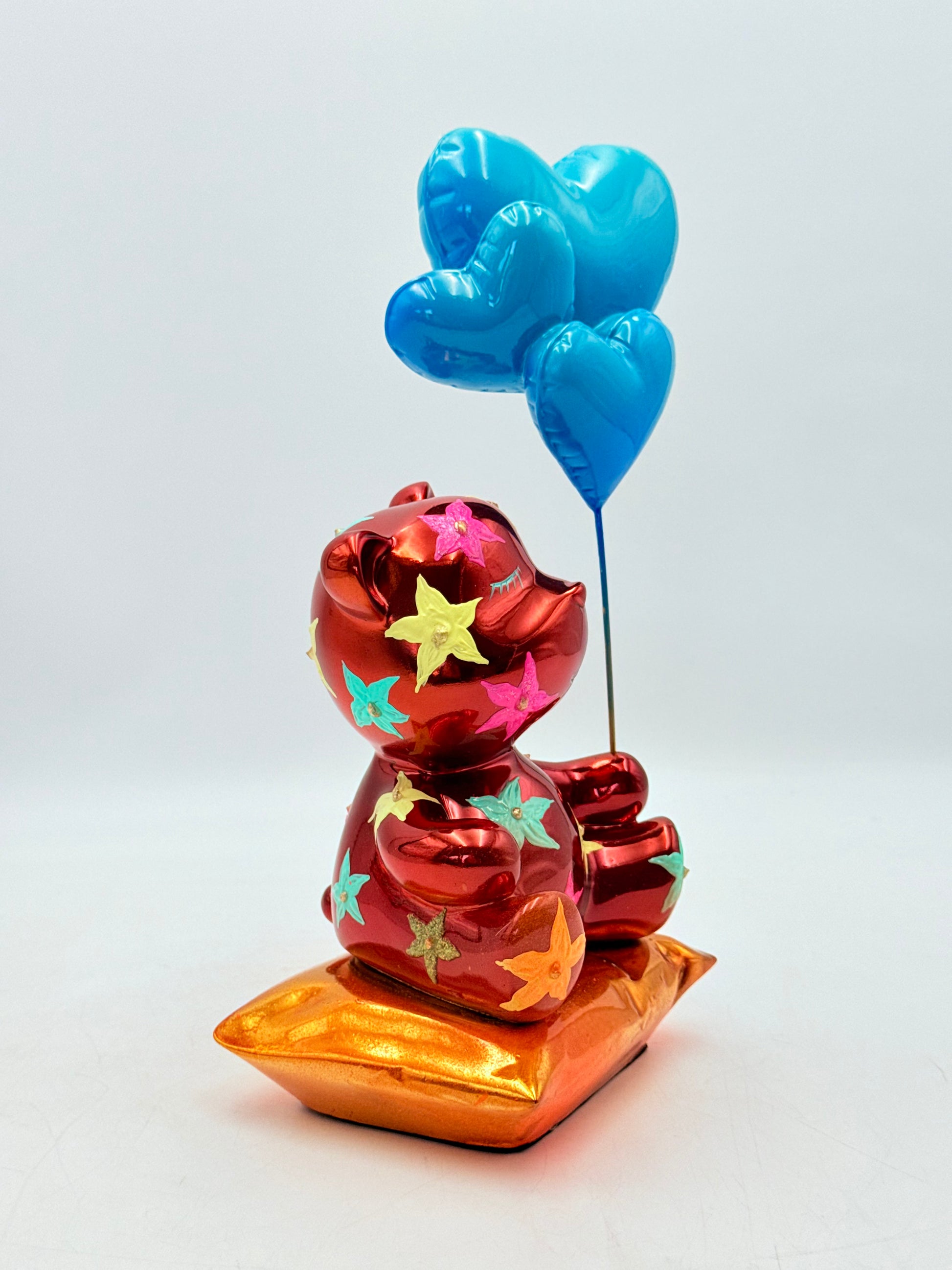 Love Dreamer Kırmızı Krom Ayı Heykeli