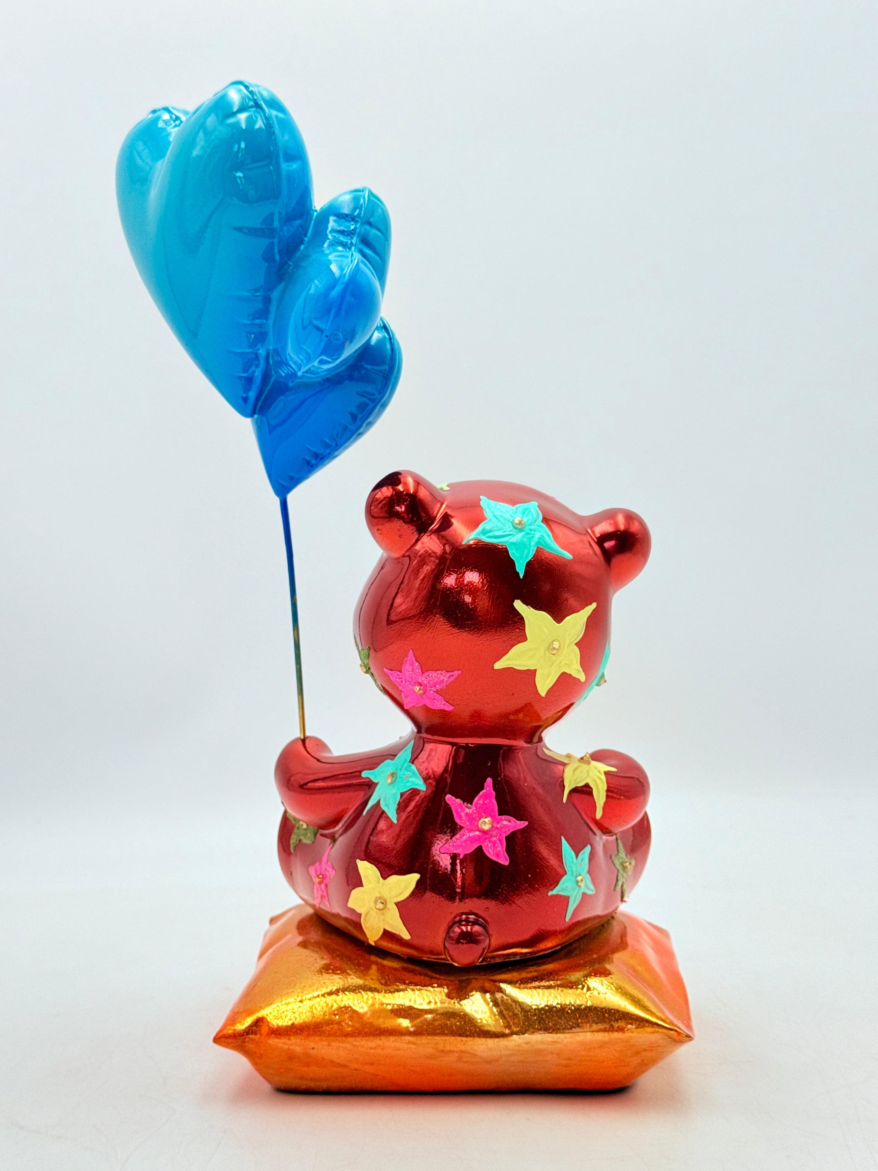 Love Dreamer Kırmızı Krom Ayı Heykeli