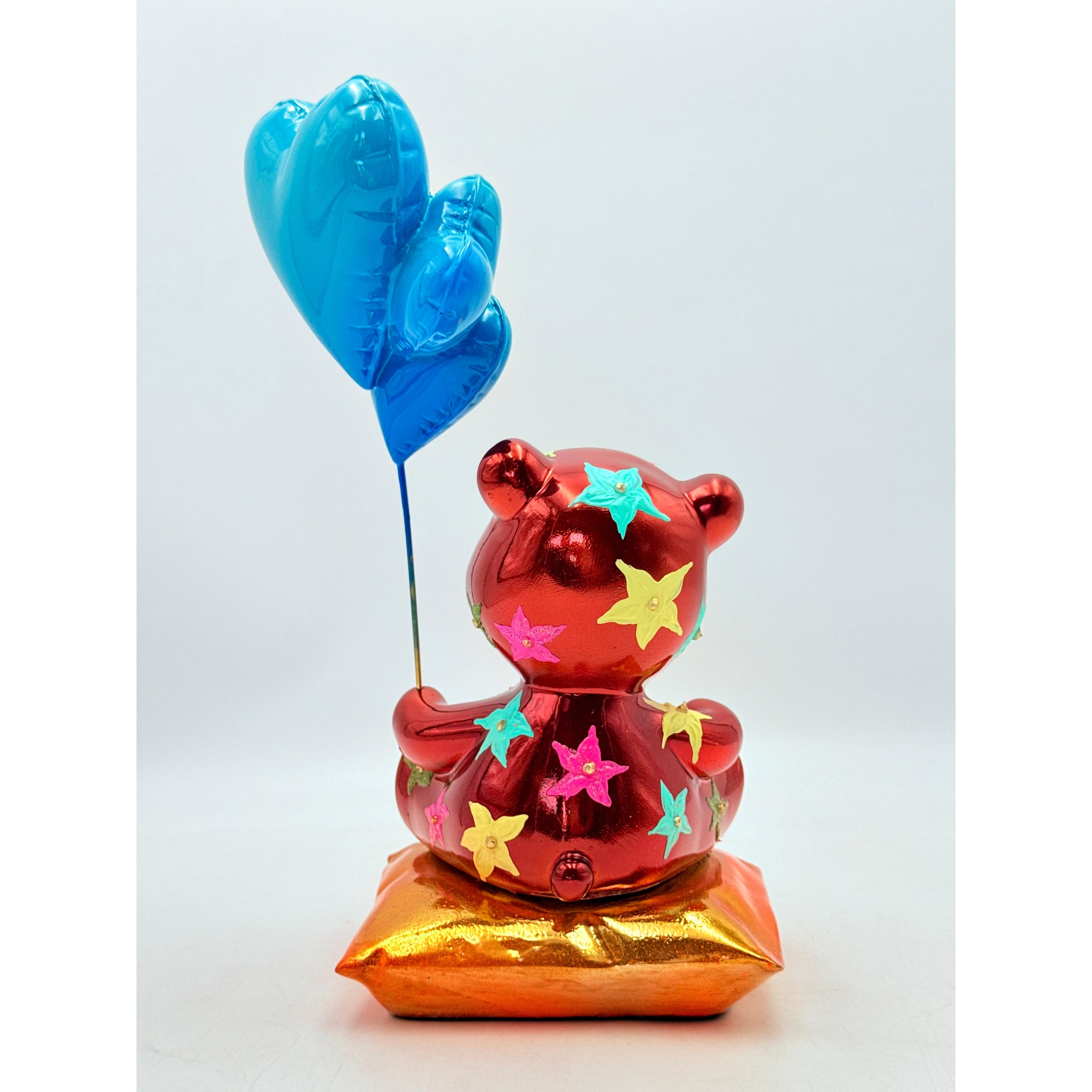 Love Dreamer Kırmızı Krom Ayı Heykeli