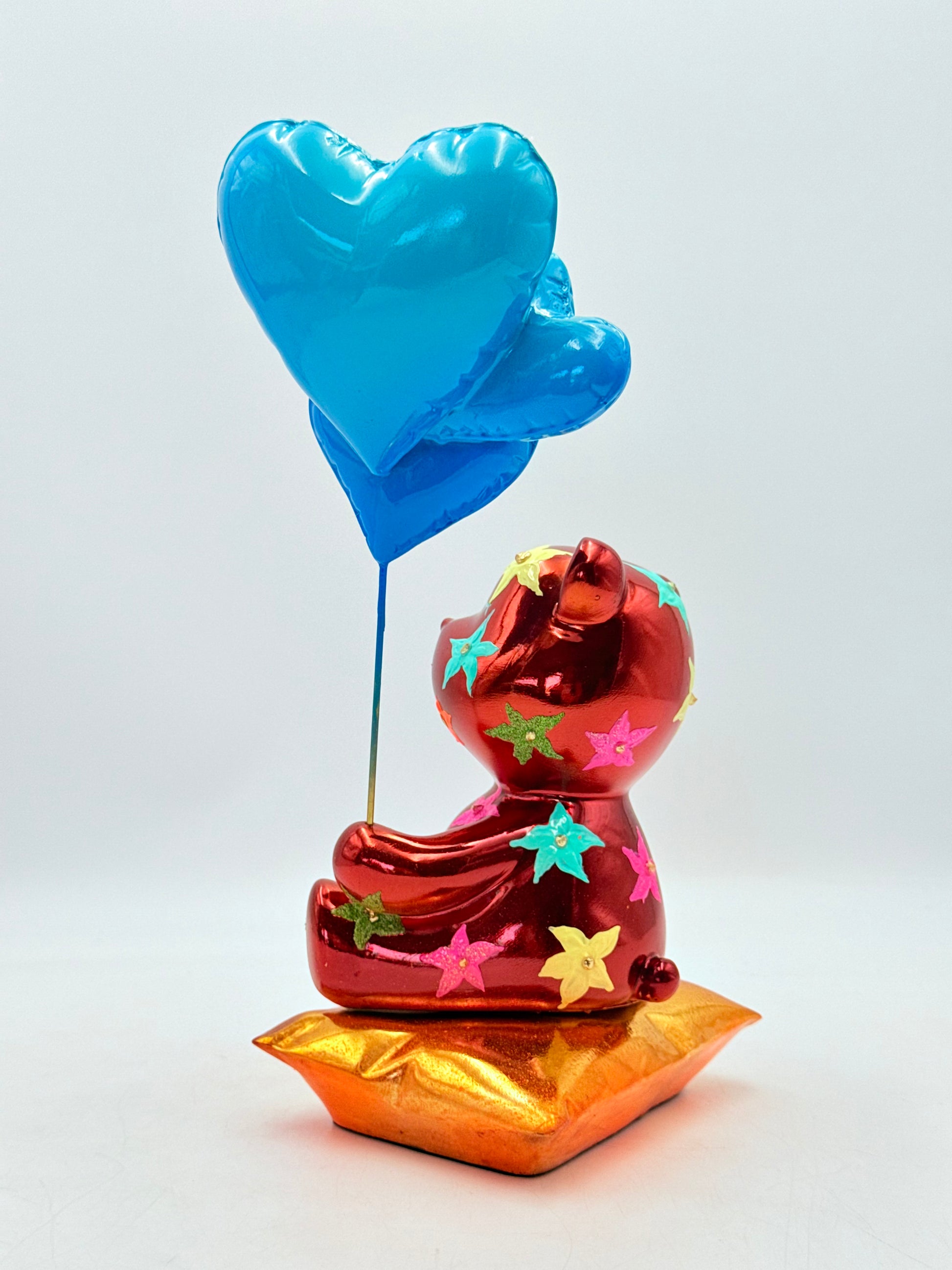 Love Dreamer Kırmızı Krom Ayı Heykeli