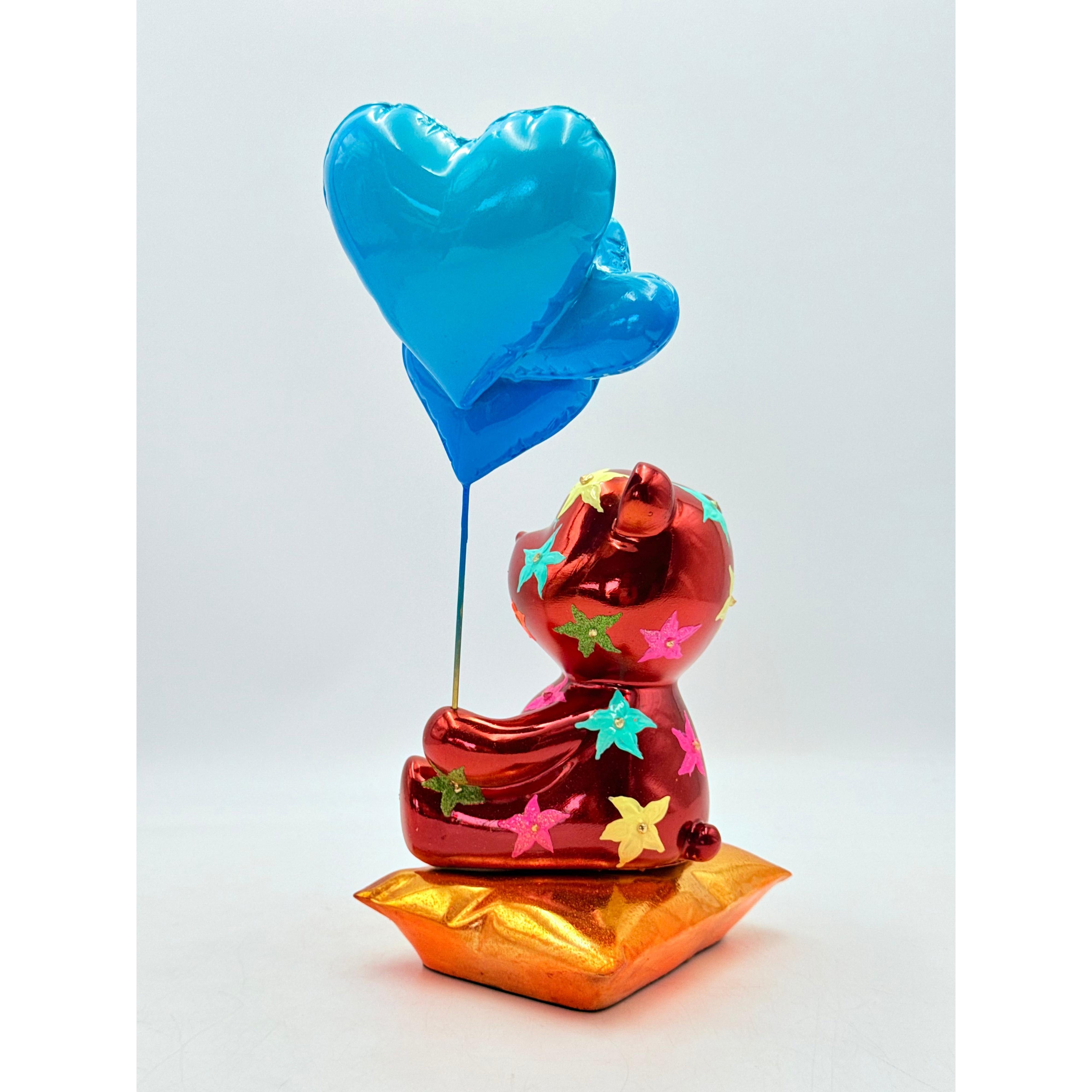 Love Dreamer Kırmızı Krom Ayı Heykeli