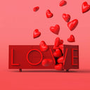 Love Kırmızı Çekmeceli Büfe