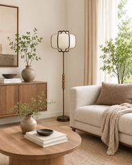Lucy Orion Ahşap Detaylı Eskitme Lambader-Lambader-Motto Home Design-Naturel-Kahve Şerit-NowShopFun