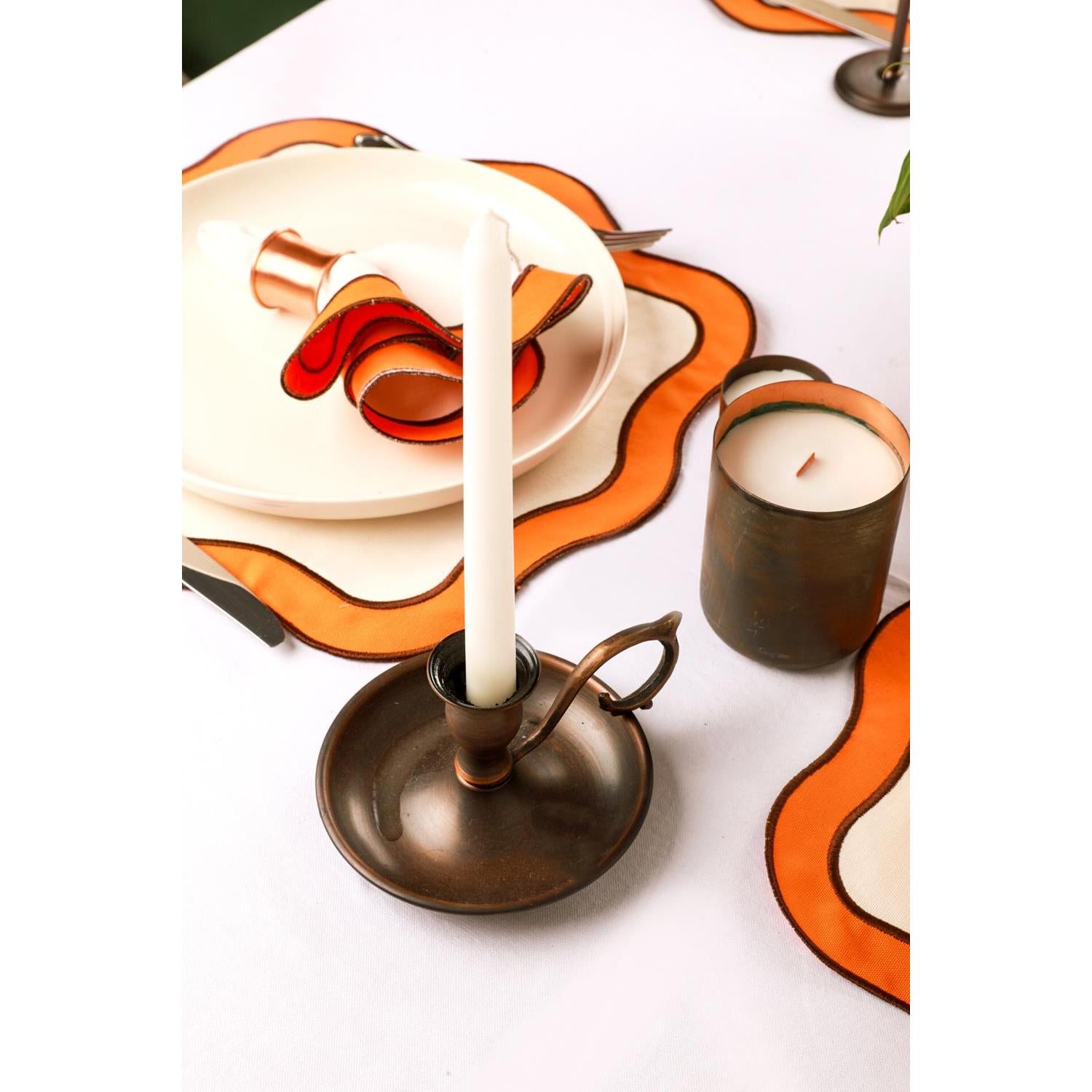 Lüks El Yapımı Oksit Bakır Mini El Şamdanı-Şamdan-Ebru Sayer Art & Design-NowShopFun