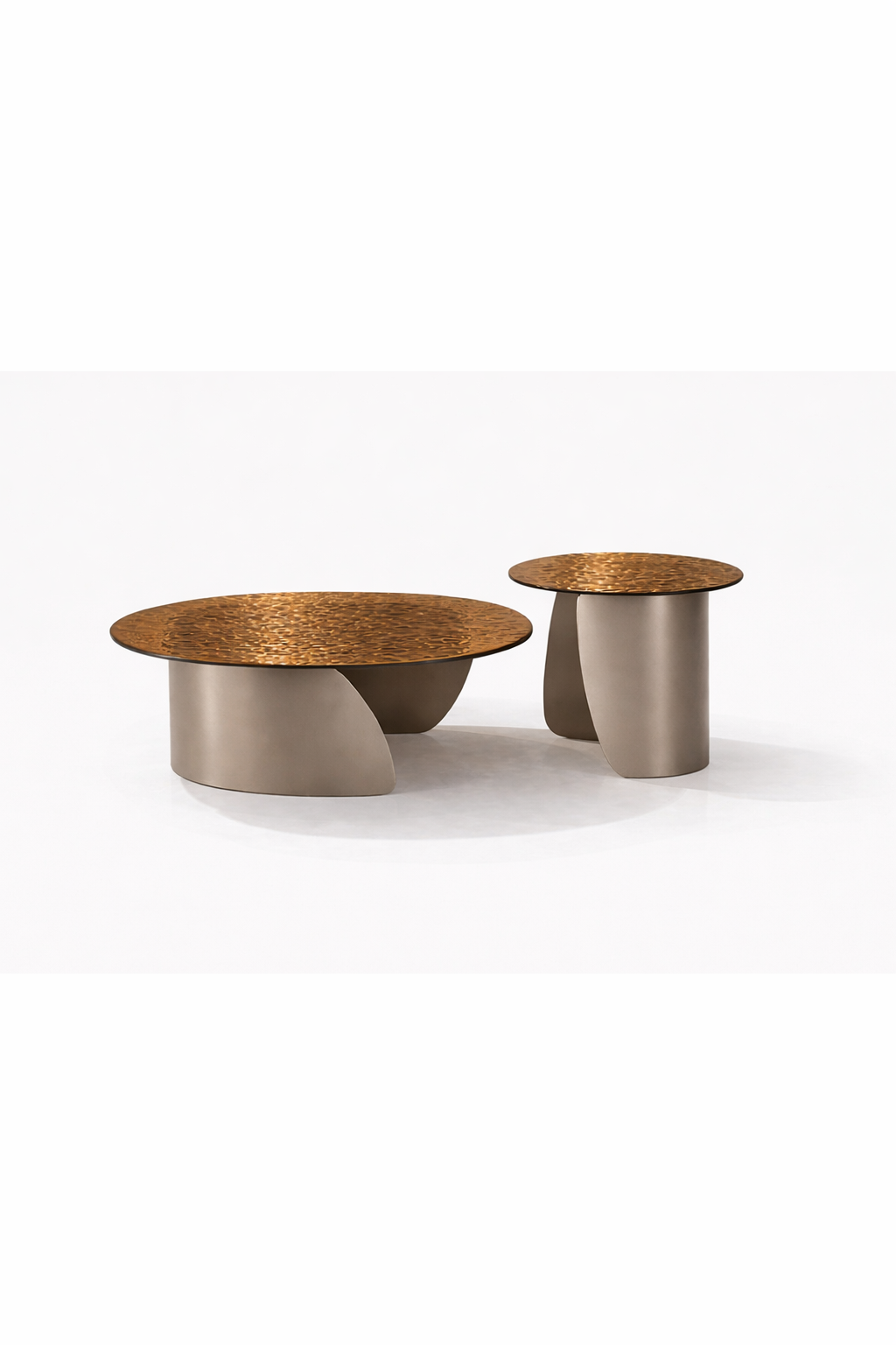 Lume Cam & Metal Orta Sehpa-Sehpa Seti-livingstore-Bronz-NowShopFun