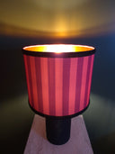 Lumière Çizgili Koleksiyonu Pembe-Mor Abajur