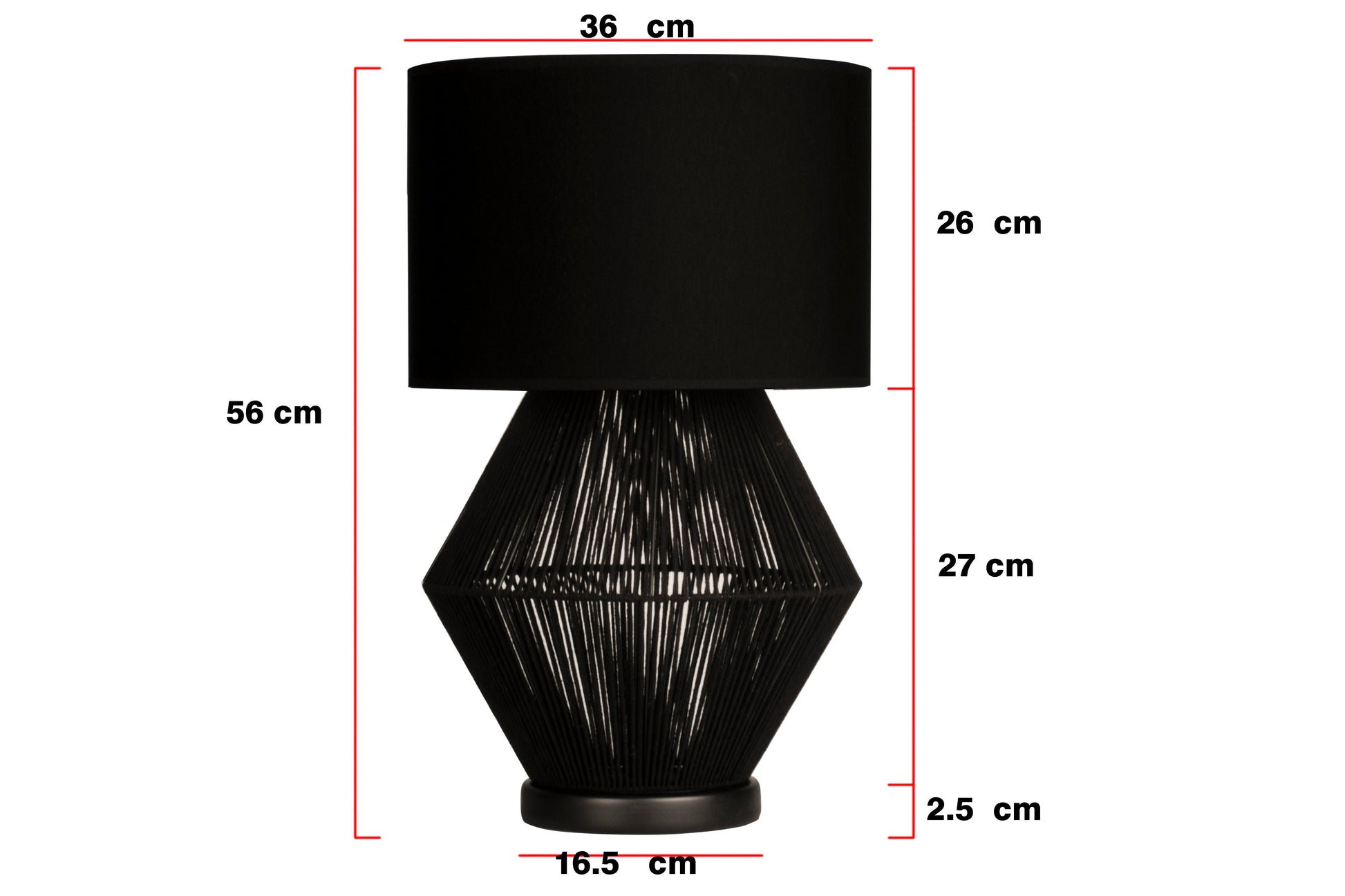 Luna Noir Abajur – Modern Tel Gövdeli