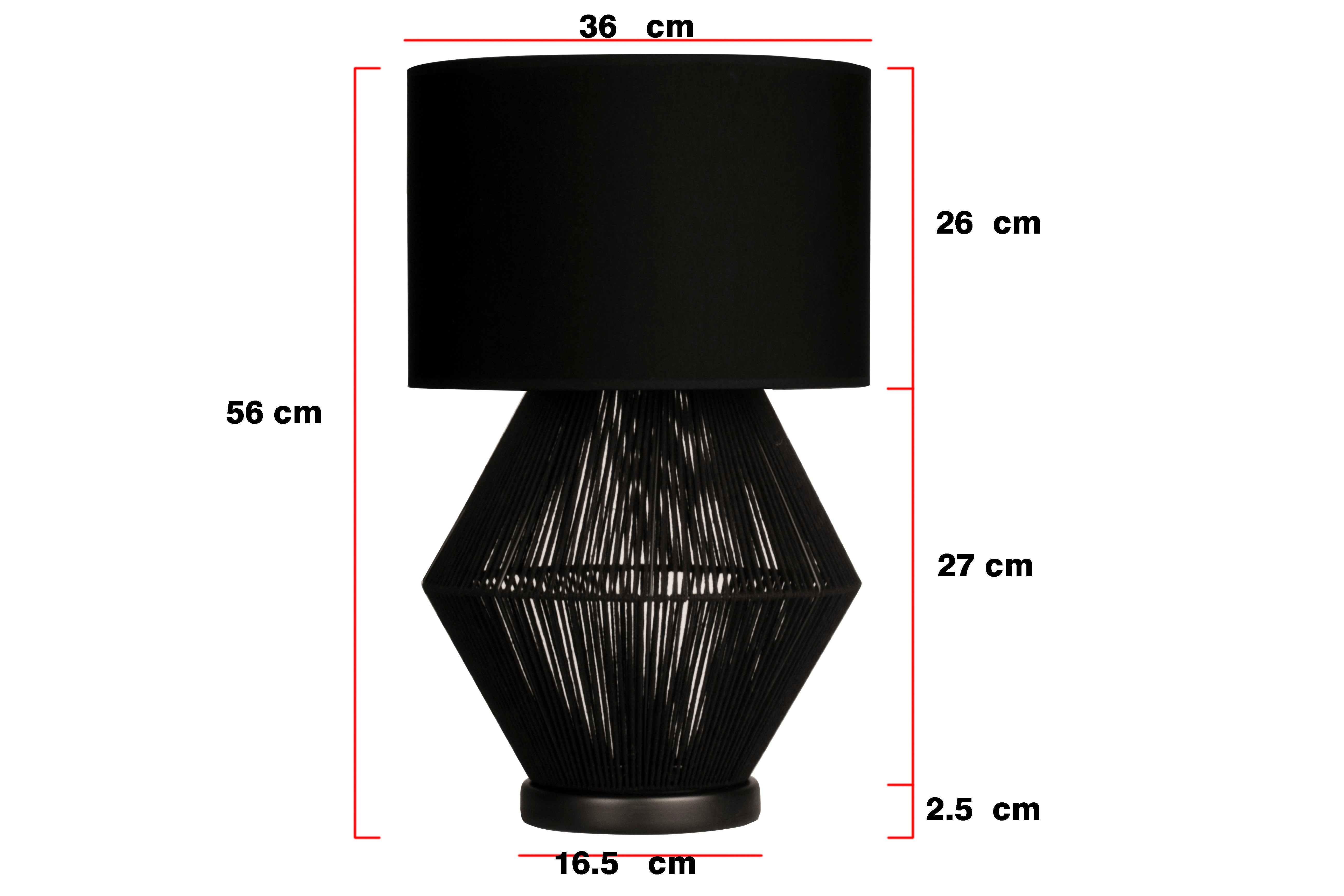 Luna Noir Abajur – Modern Tel Gövdeli