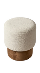 Lunara Kadife/ Bukle Kumaşlı Tarçın Kırık Beyaz Puf-Puf-Cipretti-NowShopFun