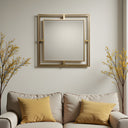 Luxmur Dekoratif Duvar Aynası – 60x60 cm / Luxmur Duvar Aynası 60x60 cm | Modern Metal Çerçeveli Dekoratif Ayna