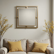 Luxmur Dekoratif Duvar Aynası – 60x60 cm / Luxmur Duvar Aynası 60x60 cm | Modern Metal Çerçeveli Dekoratif Ayna