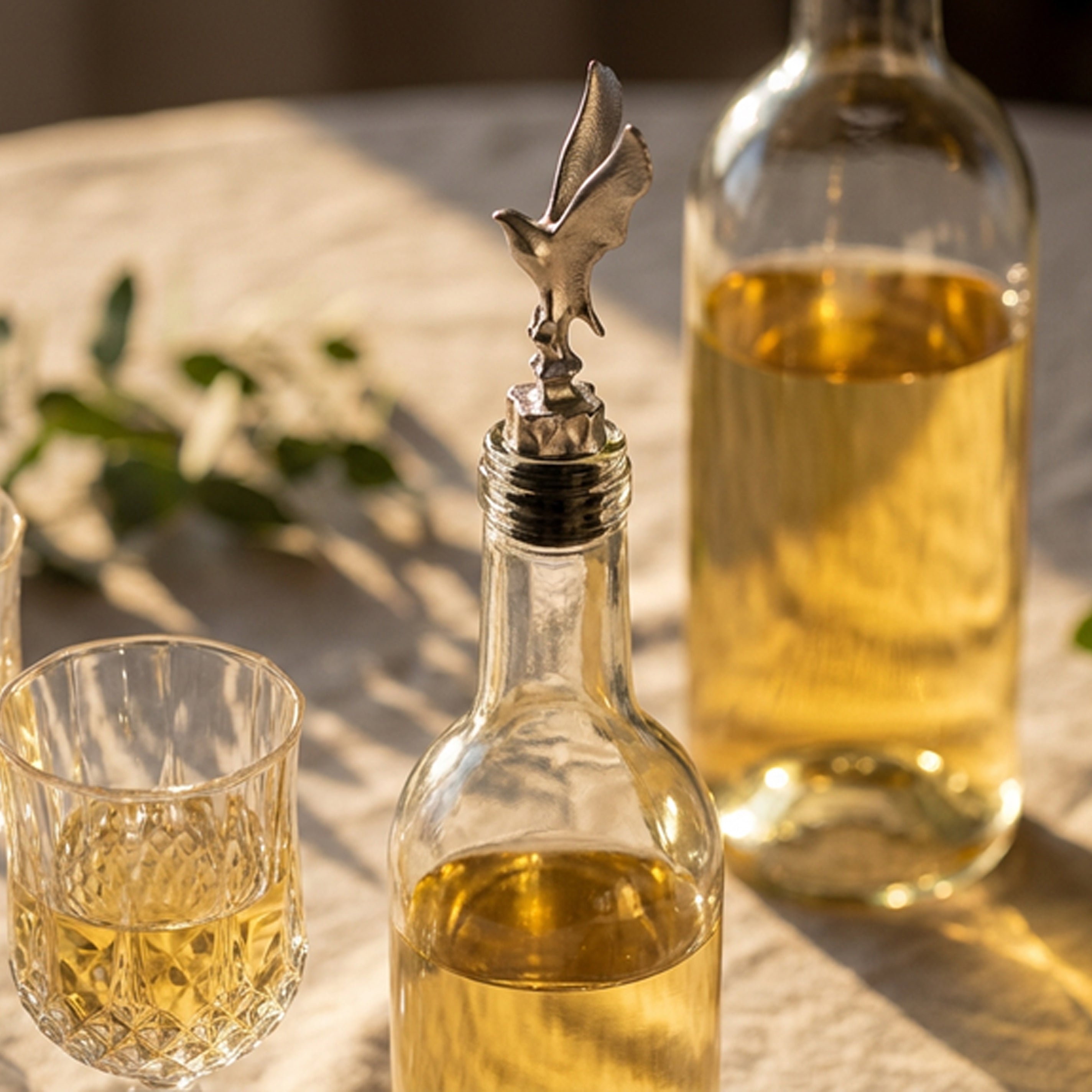 Soyut Kartal Tasarım Paslanmaz Çelik Cam Tablalı Şişe Tıpası