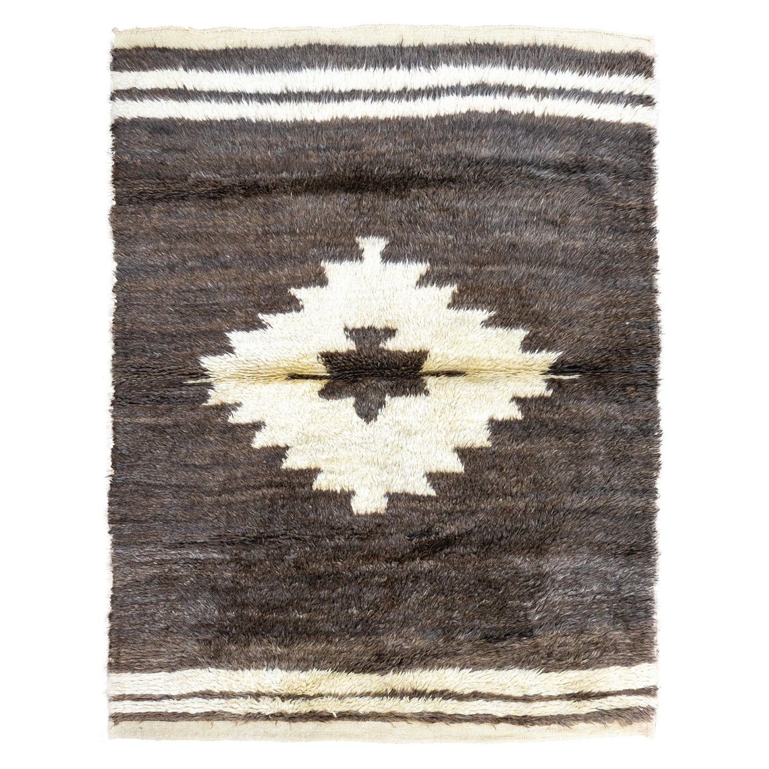 Lyse Rustik Desenli El Dokuma Tülü Halı 136X180 Cm