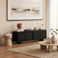 Masif Ahşap Tv Ünitesi-Tv Ünitesi-Stöff Mobel-120 Cm-Naturel-Düz-NowShopFun