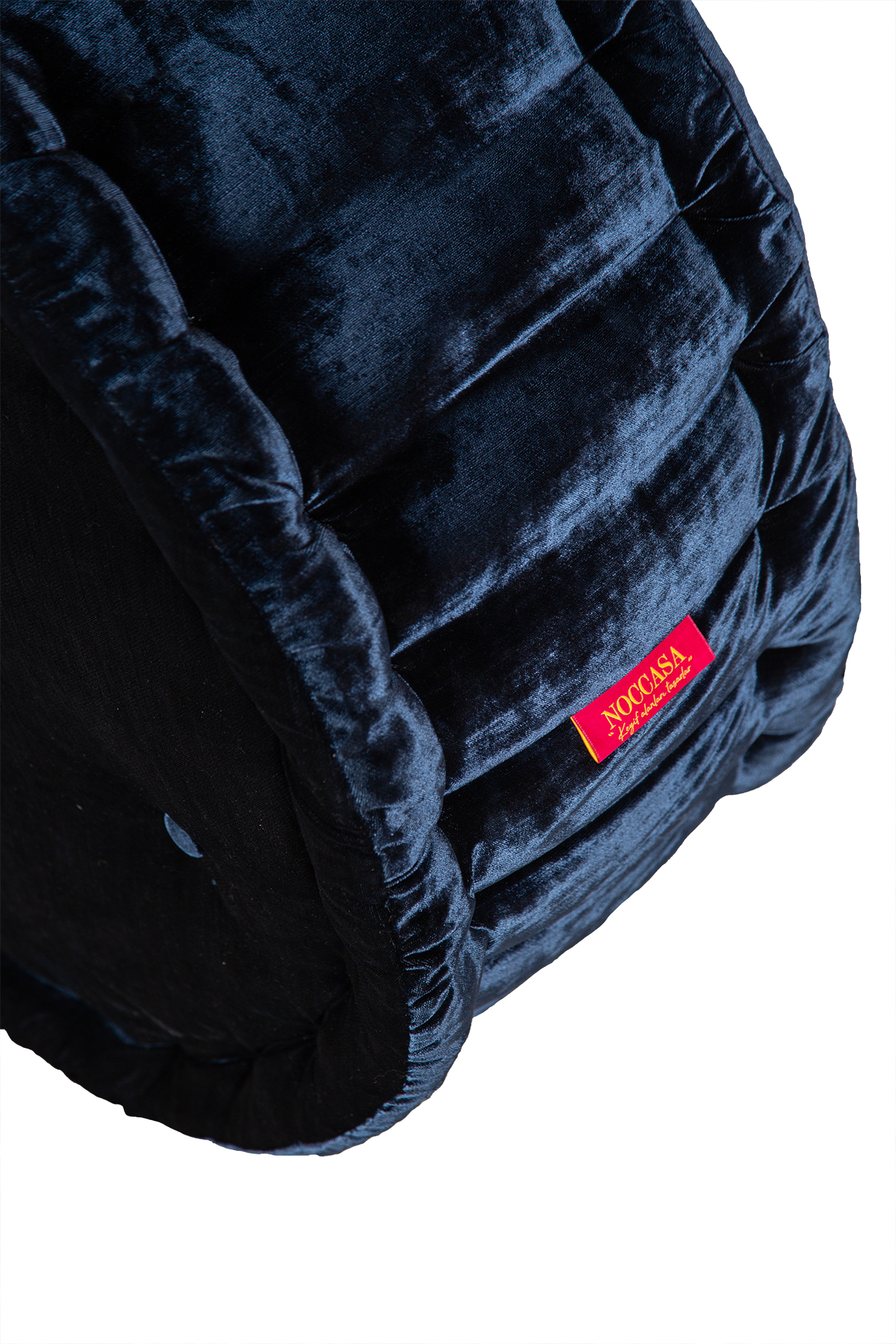 Macaron Pouff Navy İpek Kadife