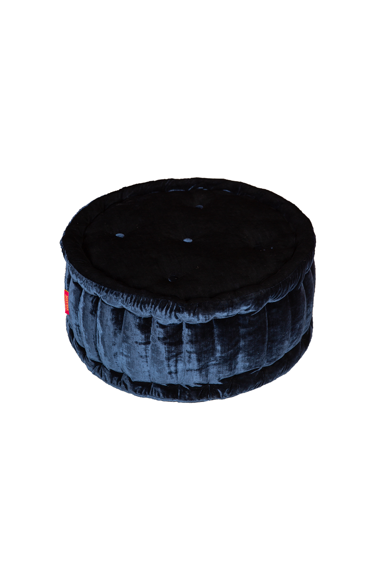 Macaron Pouff Navy İpek Kadife