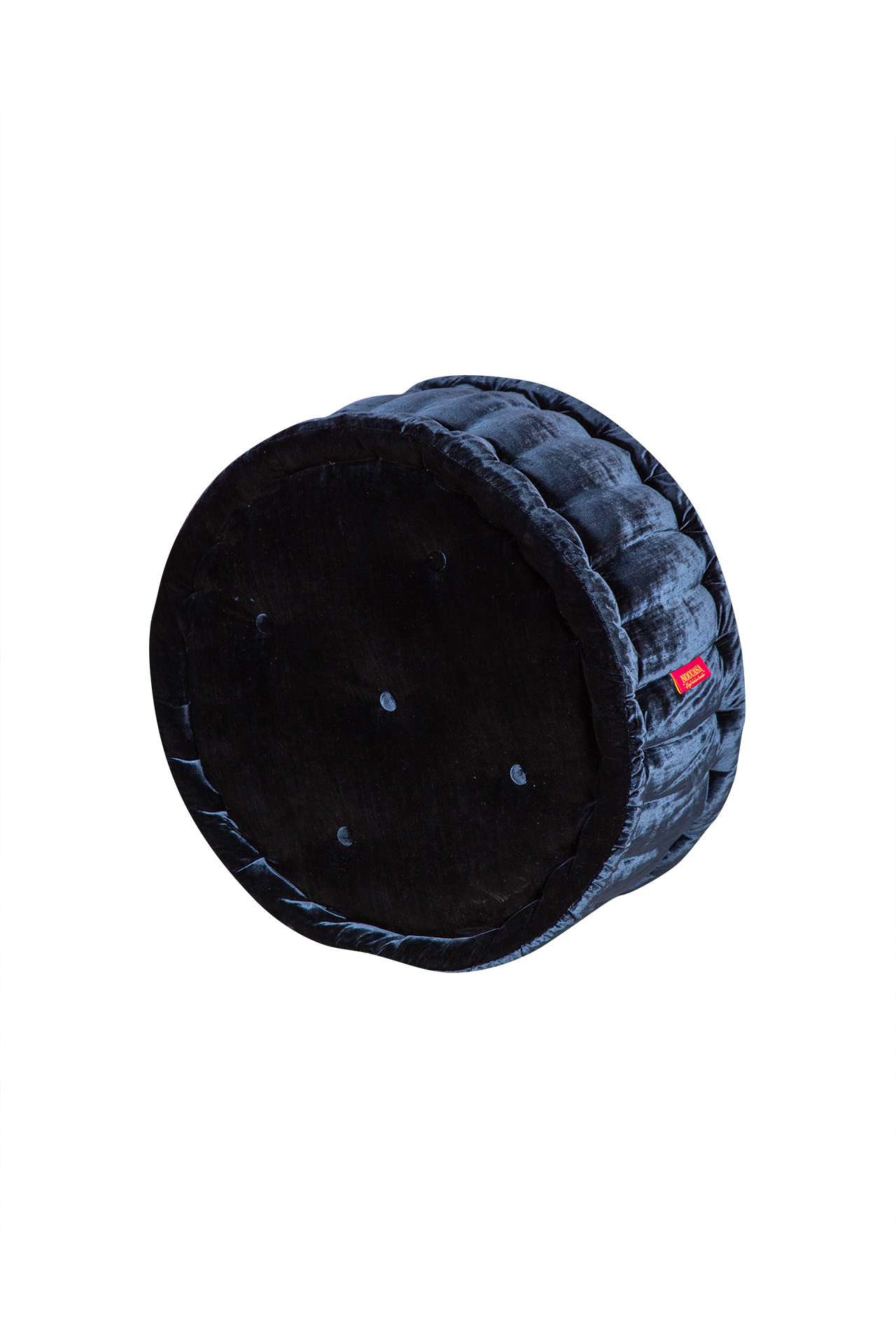 Macaron Pouff Navy İpek Kadife