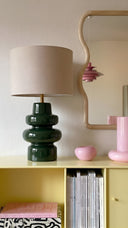 Madrid El Yapımı Ahşap Abajur Koyu Yeşil-Abajur-Pinot Interior-NowShopFun