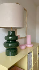 Madrid El Yapımı Ahşap Abajur Koyu Yeşil-Abajur-Pinot Interior-NowShopFun