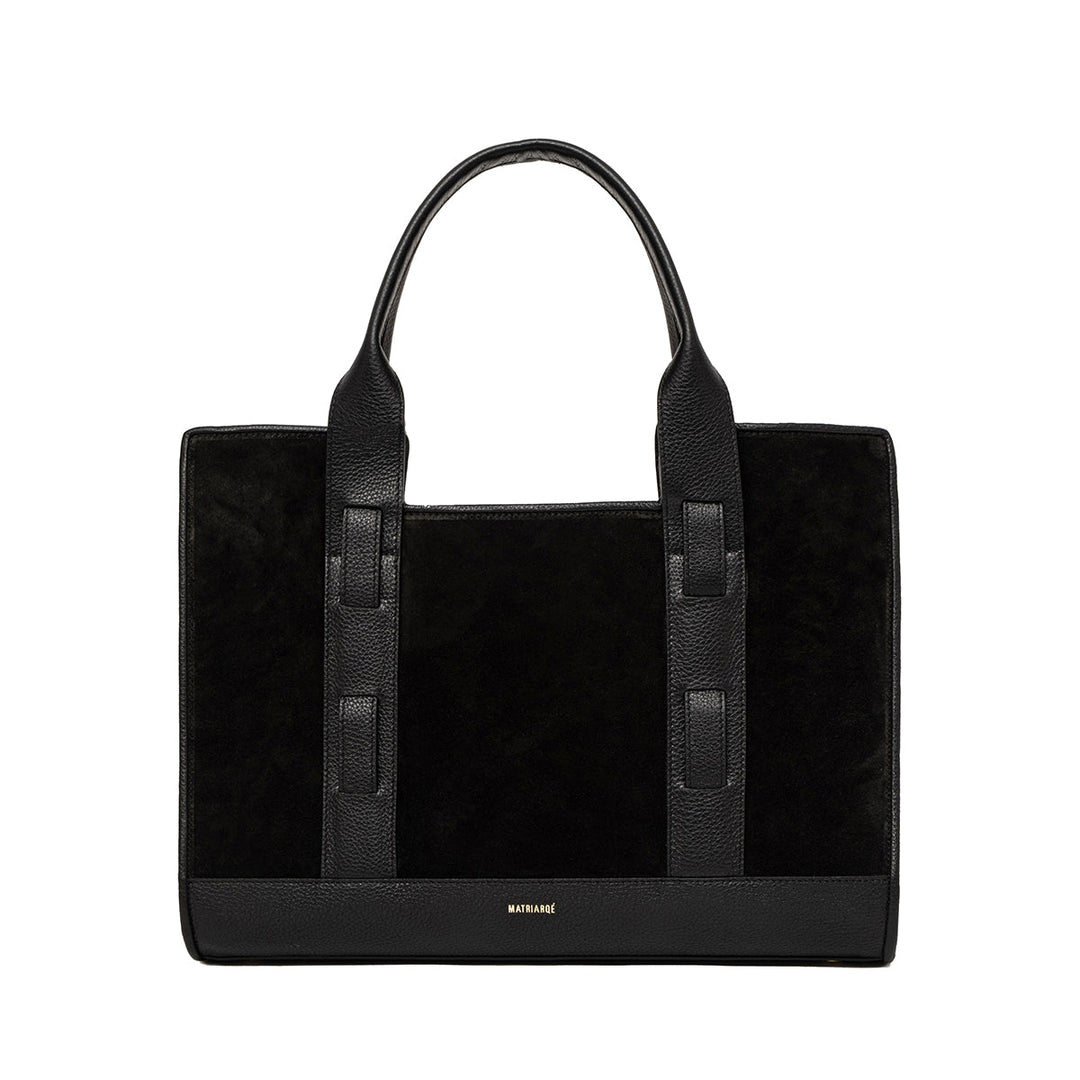 Magna Süet Tote Çanta-Tote Çanta-Matriarqe-Siyah-NowShopFun