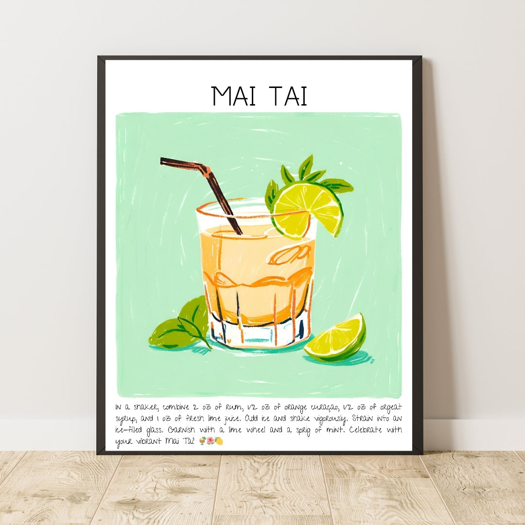 Mai Tai Cocktail Art Print Tasarım Poster-Tablo-Muff Atelier-21x30cm-NowShopFun