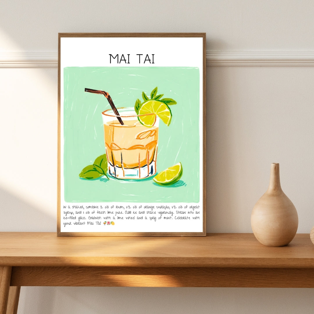 Mai Tai Cocktail Art Print Tasarım Poster-Tablo-Muff Atelier-21x30cm-NowShopFun