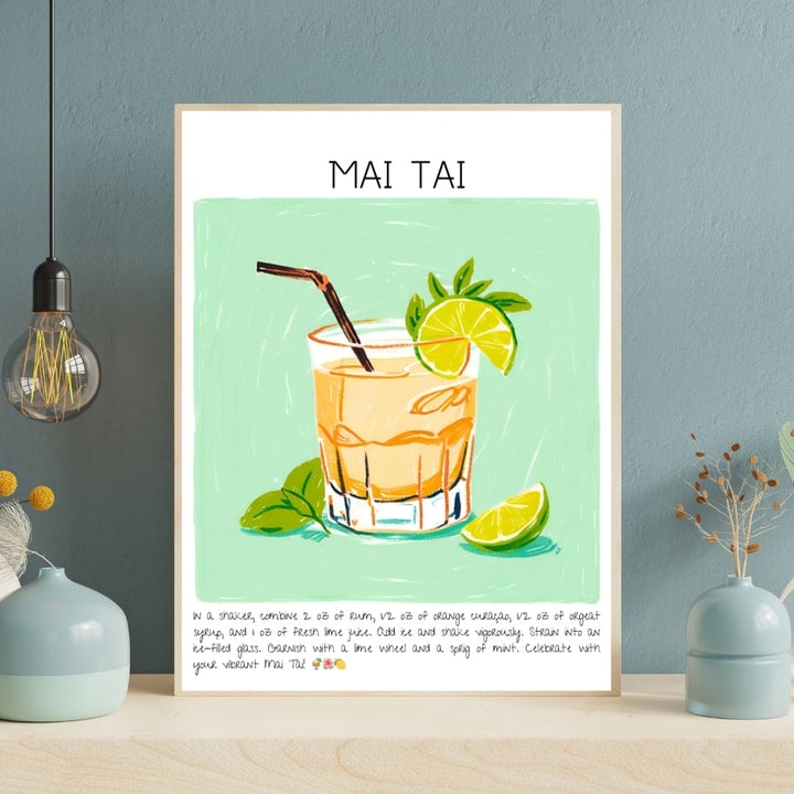 Mai Tai Cocktail Art Print Tasarım Poster-Tablo-Muff Atelier-21x30cm-NowShopFun