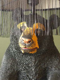 Mamba Bear Siyah Kadife Abajur-Abajur-Lamba Mamba-NowShopFun