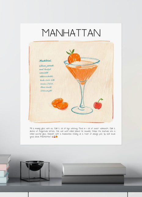 Manhattan Cocktail Bar Dekor Art Print Poster-Tablo-Muff Atelier-NowShopFun