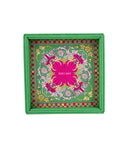 Marakeş Bloom Yeşil Deri Tepsi-Noccaso-NowShopFun