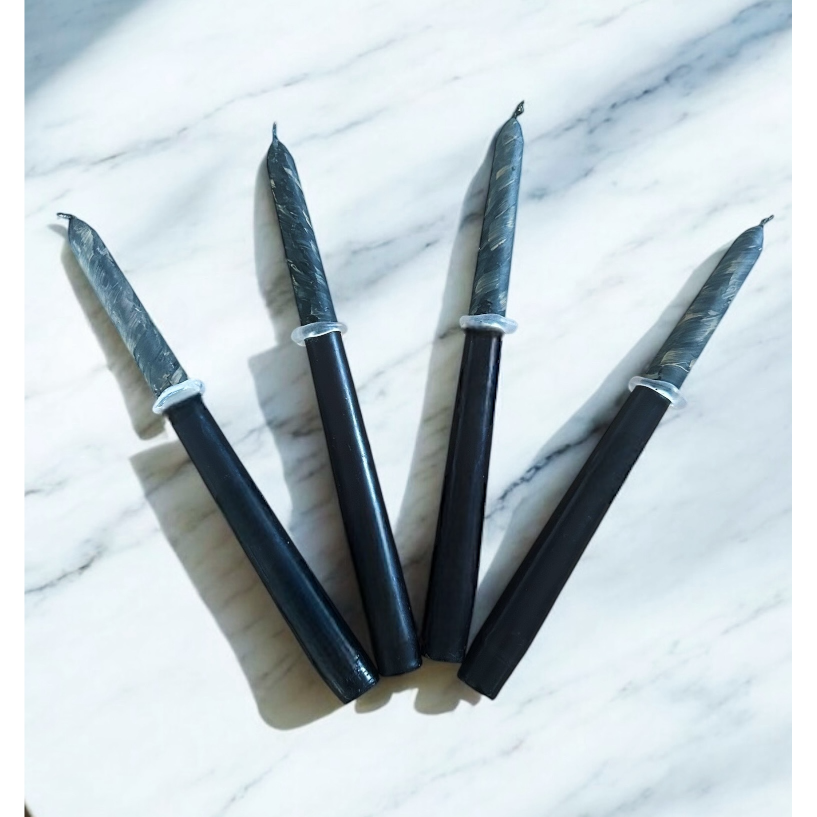Marbled Anello Black & Grey Candles