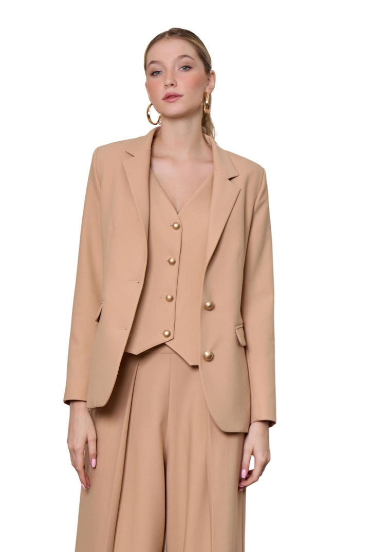 Marcella Klasik Modern Ceket-Ceket-R4Moda-Camel-S-NowShopFun