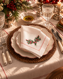 Mariaida Home Christmas Çiçek Nakışlı Peçete Beyaz 2 Li Set-Mariaida Home-NowShopFun