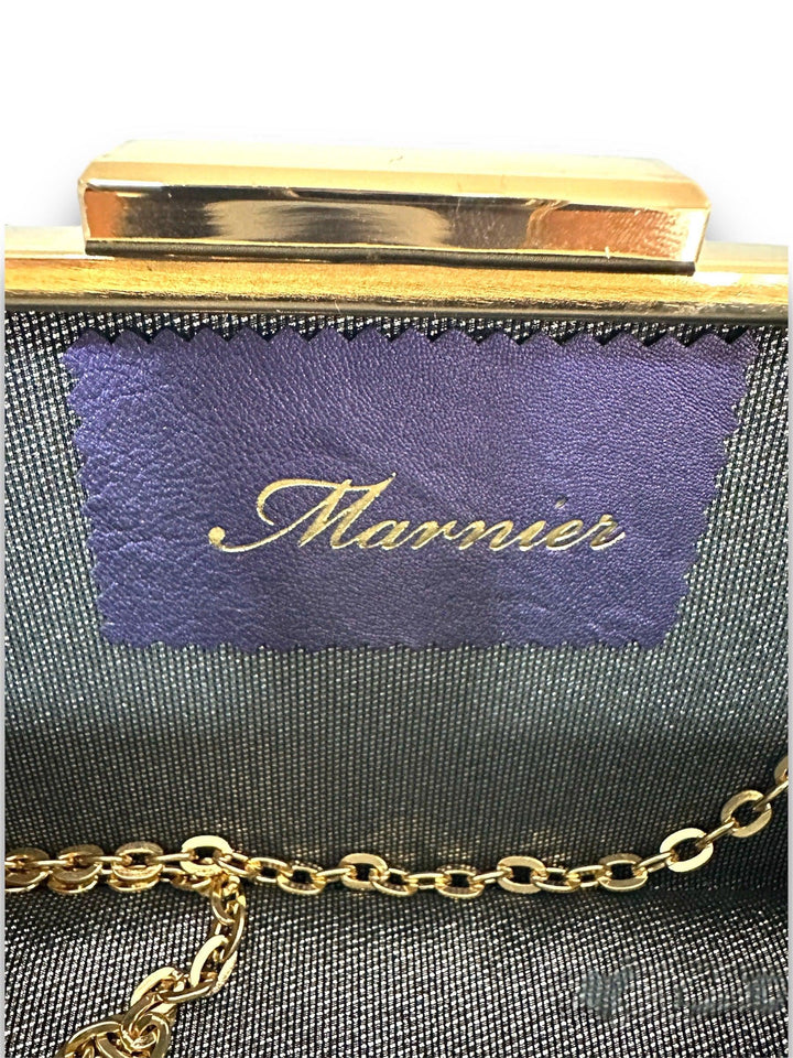 Marnier Cobalt Mavi Renk Payet Kumaş Kaplamalı El Çantası-Clutch-Marnier-NowShopFun