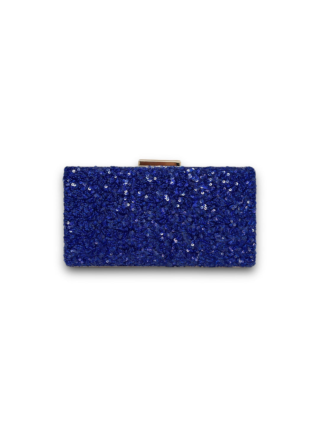 Marnier Cobalt Mavi Renk Payet Kumaş Kaplamalı El Çantası-Clutch-Marnier-NowShopFun