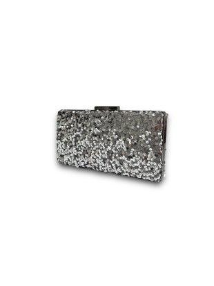 Marnier Gümüş Renk Payet Kumaş Kaplamalı El Çantası-Clutch-Marnier-NowShopFun