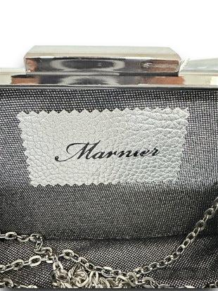 Marnier Gümüş Renk Payet Kumaş Kaplamalı El Çantası-Clutch-Marnier-NowShopFun