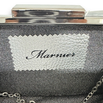 Marnier Gümüş Renk Payet Kumaş Kaplamalı El Çantası-Clutch-Marnier-NowShopFun