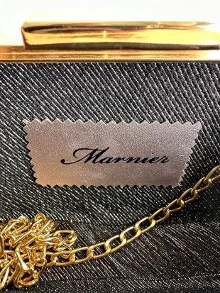 Marnier Yılan Deri Ve Swarovski Taş Işlemeli Kadife Çanta-Clutch-Marnier-NowShopFun