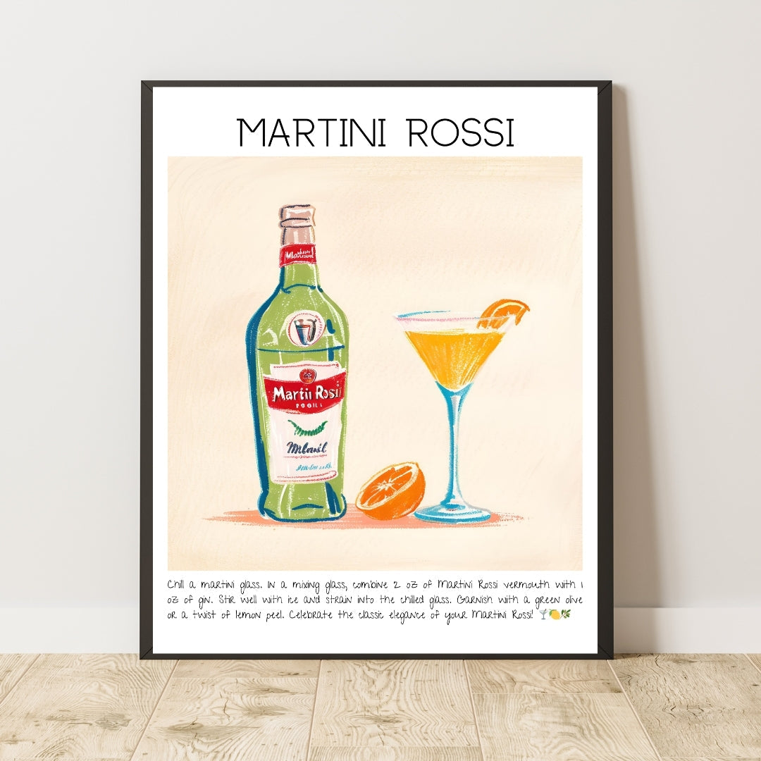 Martini Rossi Cocktail Art Print Tasarım Poster-Tablo-Muff Atelier-21x30cm-NowShopFun