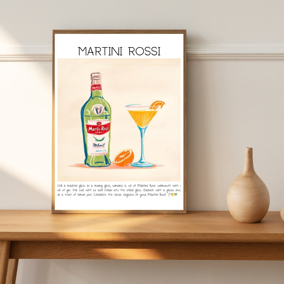 Martini Rossi Cocktail Art Print Tasarım Poster-Tablo-Muff Atelier-21x30cm-NowShopFun