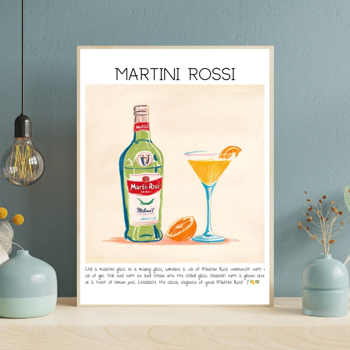 Martini Rossi Cocktail Art Print Tasarım Poster-Tablo-Muff Atelier-21x30cm-NowShopFun