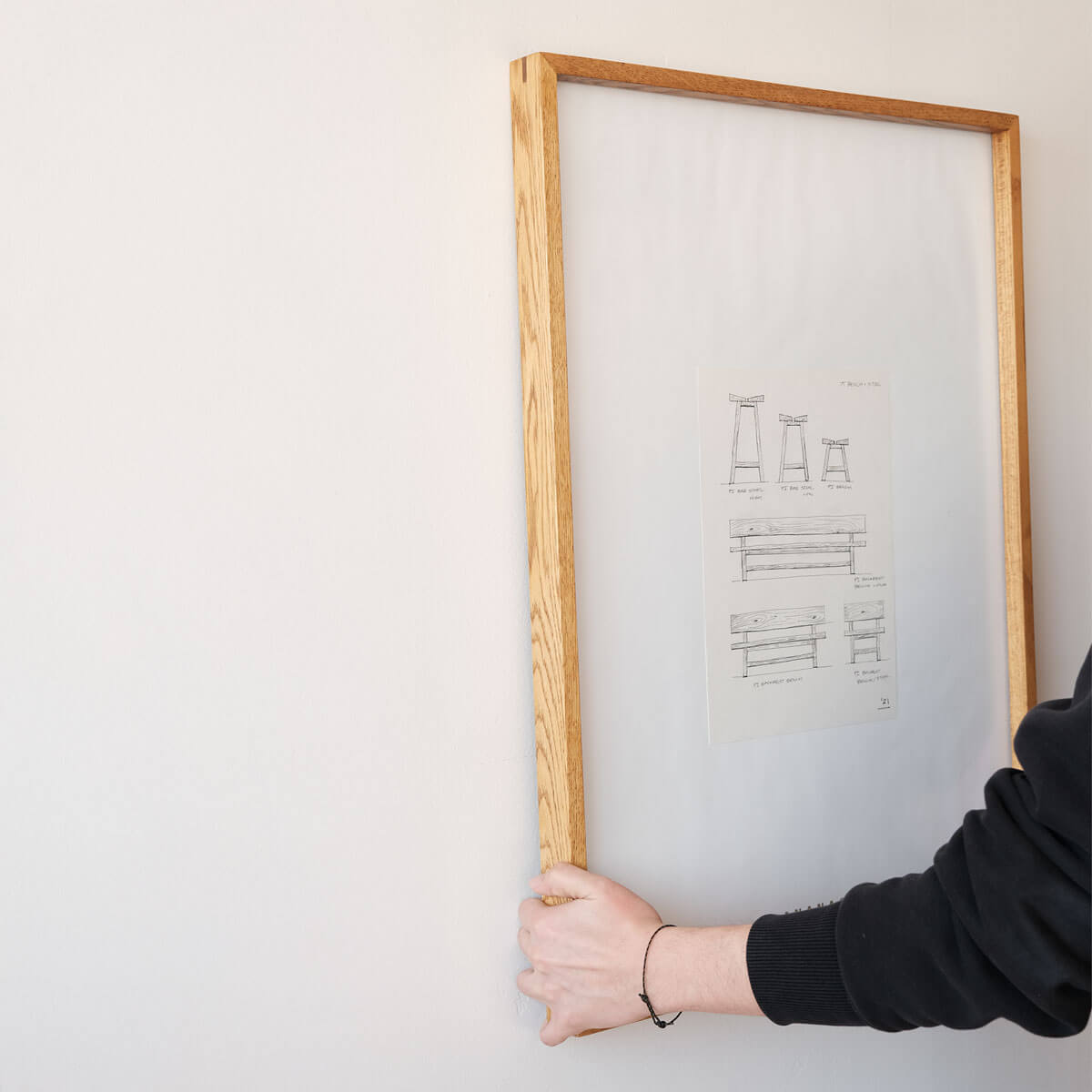 Masif Ahşap Dekoratif Çerçeve, Meşe – Edge Serisi 52X72 Cm