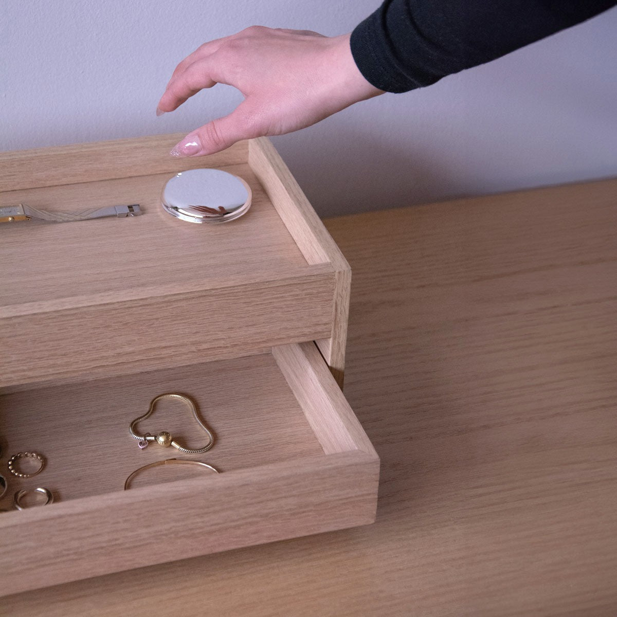 Paramaribo Meşe Organizer Takı Kutusu