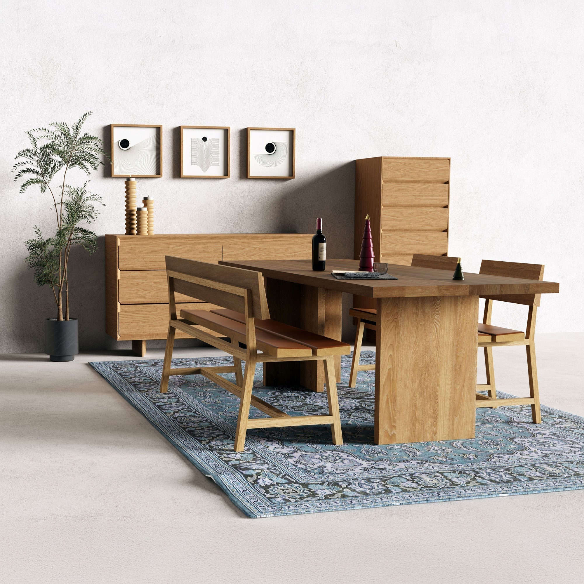 Beam Wide Console Dresser, Oak